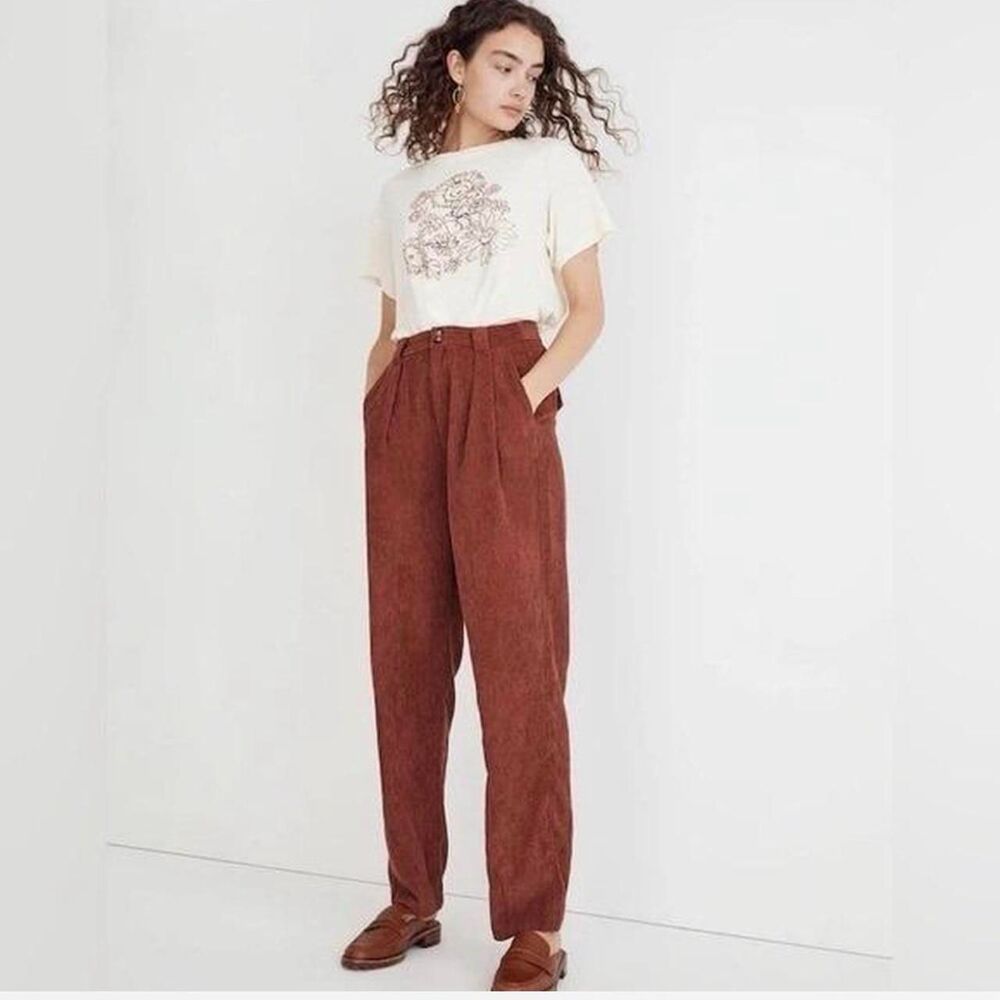 Madewell Women's Brown and Burgundy Trousers